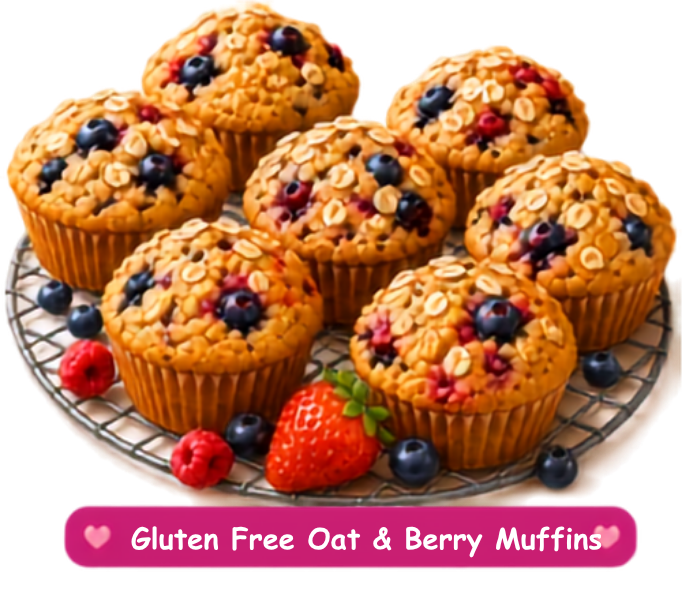 Gluten Free Oat & Berry Muffins